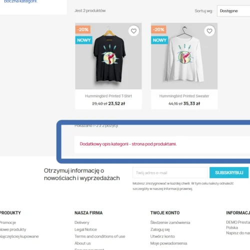 dodatkowa dolna kolumna z opisem kategorii wielojezycznym multilanguage
