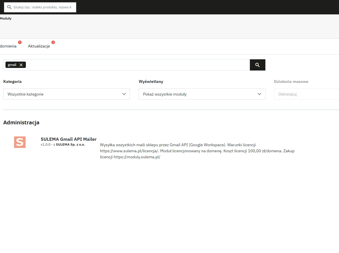 gmail api prestashop oauth2